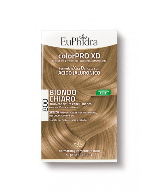 EUPHIDRA COLORPRO XD 800 BIONDO CHIARO GEL COLORANTE CAPELLI IN FLACONE + ATTIVANTE + BALSAMO + GUANTI - FARMAPRIME
