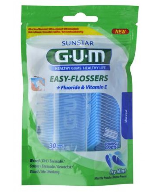 GUM EASY FLOSSERS FILO INTERDENTALE CON FORCELLA 30 PEZZI - FARMAPRIME
