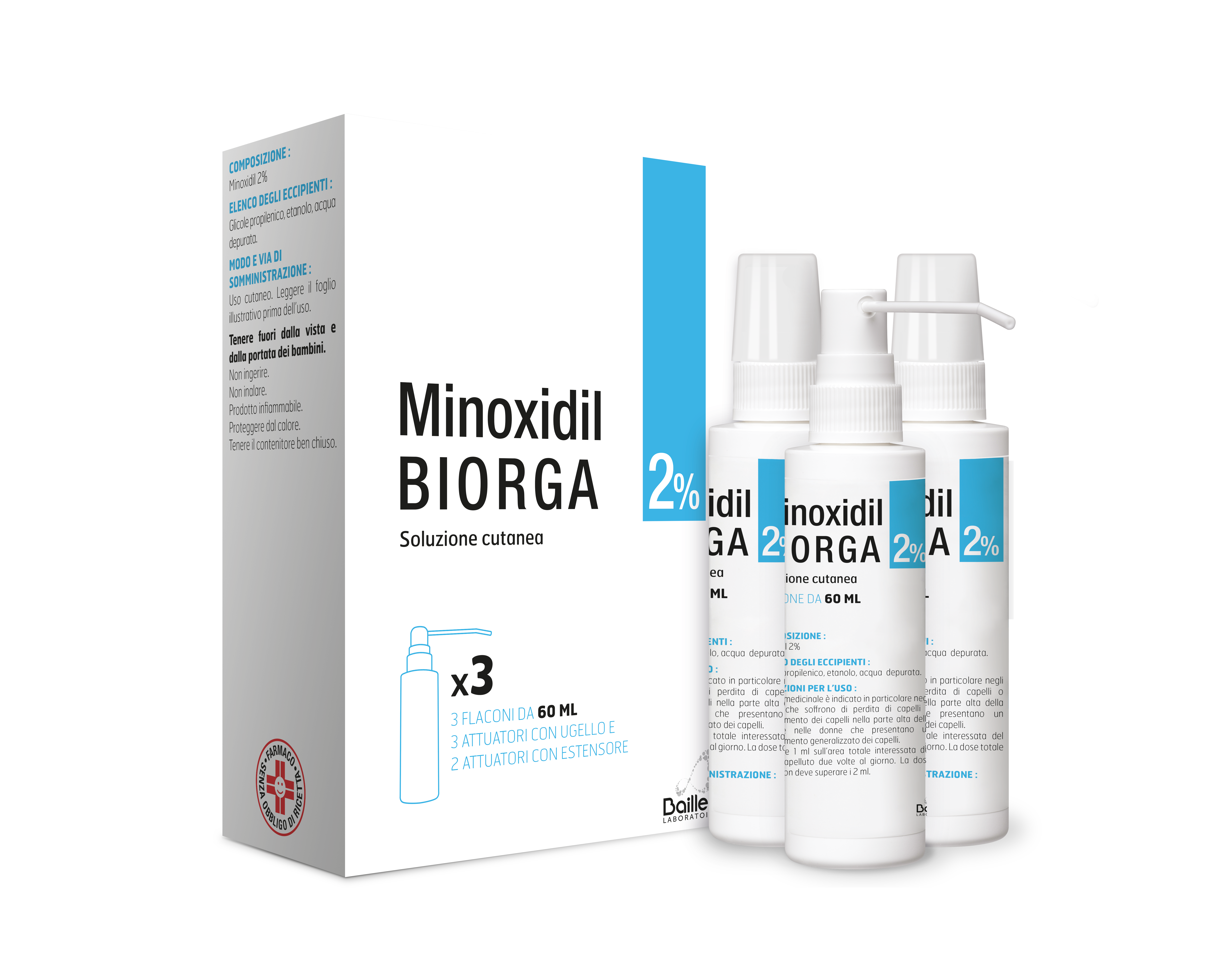 MINOXIDIL BIORGA*SOL CUT 3FL2% - FARMAPRIME