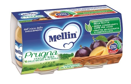 MELLIN OMOGENEIZZATO PRUGNA MELA 100 G 2 PEZZI - FARMAPRIME