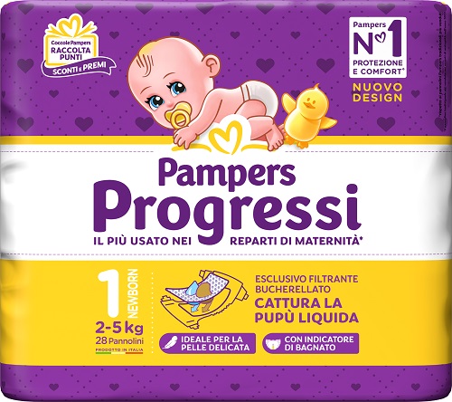 PAMPERS PROGRESSI NEWBORN PANNOLINO 1 2-5KG 28 PEZZI - FARMAPRIME