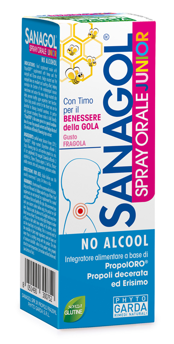 SANAGOL SPRAY JUNIOR PROPOLI FRAGOLA 20 ML - FARMAPRIME