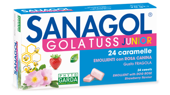 SANAGOL GOLA TUSS JUNIOR FRAGOLA 24 CARAMELLE - FARMAPRIME
