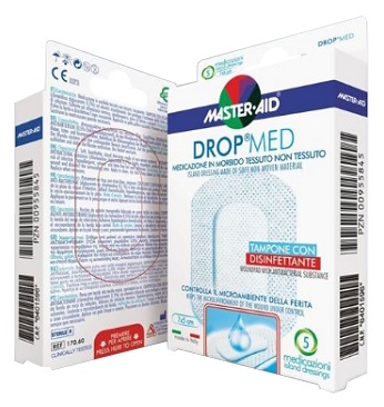 MEDICAZIONE COMPRESSA AUTOADESIVA DERMOATTIVA IPOALLERGENICA AERATA MASTER-AID DROP MED 10X8 5 PEZZI - FARMAPRIME