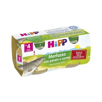 HIPP OMOGENEIZZATO MERLUZZO CAROTE PATATE 2X80 G - FARMAPRIME