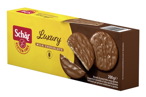 SCHAR LUXURY BISCOTTI DI PASTA FROLLA RICOPERTI DI CIOCCOLATO AL LATTE 200 G - FARMAPRIME