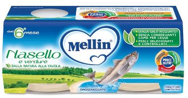 MELLIN OMOGENEIZZATO NASELLO 2 X 80 G - FARMAPRIME