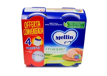 MELLIN OMOGENEIZZATO PROSCIUTTO 4 X 80G - FARMAPRIME