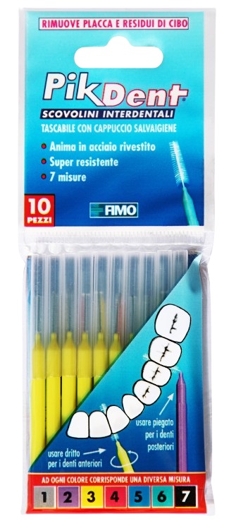 PIKDENT STUZZICOLINO 3 GIALLO 10 PEZZI - FARMAPRIME