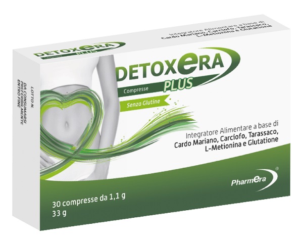 DETOXERA PLUS INTEGRATORE ALIMENTARE PER STIPSI E TRANSITO INTESTINALE 30 COMPRESSE - FARMAPRIME