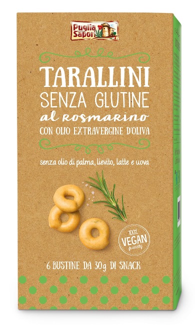PUGLIA SAPORI TARALLINI ROSMARINO CON OLIO EXTRAVERGINE DI OLIVA 6 PEZZI 30 G - FARMAPRIME