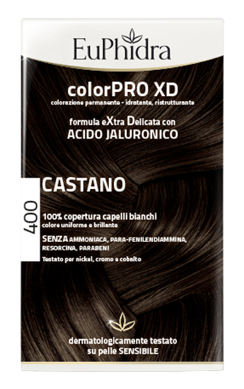 EUPHIDRA COLORPRO XD 400 CASTANO GEL COLORANTE CAPELLI IN FLACONE + ATTIVANTE + BALSAMO + GUANTI - FARMAPRIME