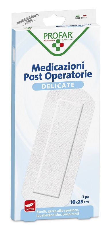 MEDICAZIONE POST OPERATORIA STERILE GARZA ANTIADERENTE 10X25 CM 3 PEZZI PROFAR - FARMAPRIME