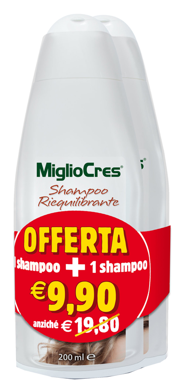 MIGLIOCRES SHAMPOO RIEQUILIBRANTE BIPACK 200 ML - FARMAPRIME