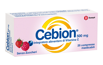 CEBION MASTICABILE SENZA ZUCCHERO VITAMINA C 500 MG 20 COMPRESSE - FARMAPRIME