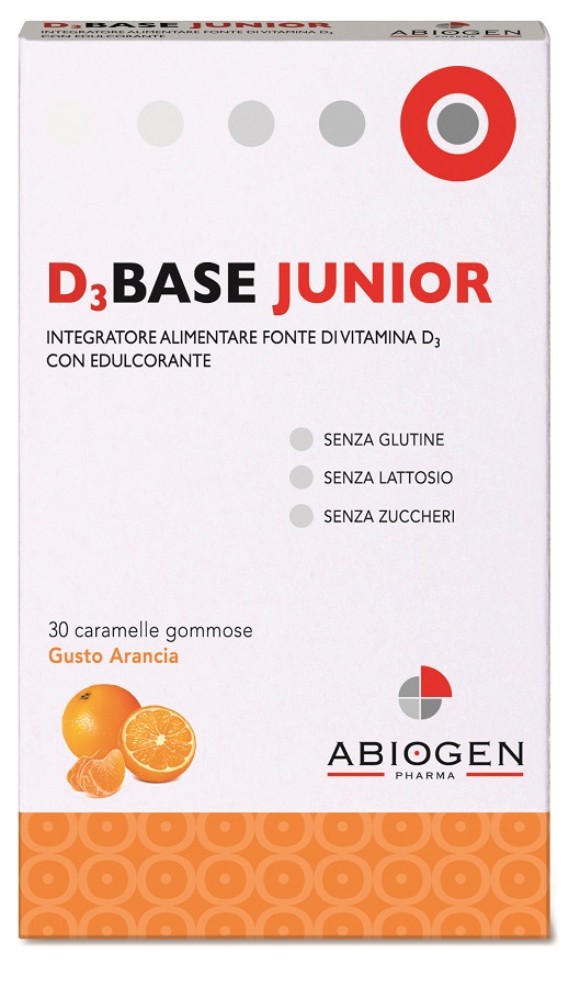 D3BASE JUNIOR 30 CARAMELLE GOMMOSE ARANCIA - FARMAPRIME