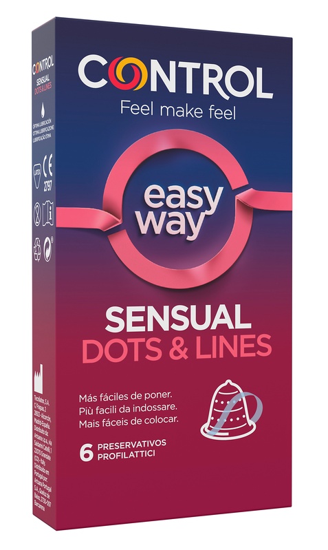 PROFILATTICO CONTROL SENSUAL DOTS&LINES EASY WAY 6 PEZZI - FARMAPRIME