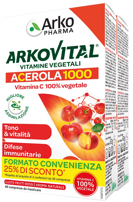 ARKOVITAL ACEROLA 1000 PACK FAMILY 60 COMPRESSE - FARMAPRIME