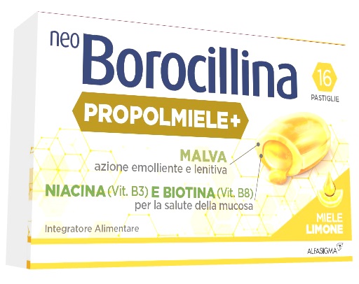 NEOBOROCILLINA PROPOLMIELE+ MIELE/LIMONE 16 PASTIGLIE - FARMAPRIME