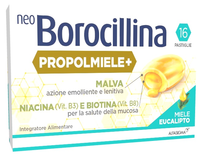 NEOBOROCILLINA PROPOLMIELE+ MIELE/EUCALIPTO 16 PASTIGLIE - FARMAPRIME
