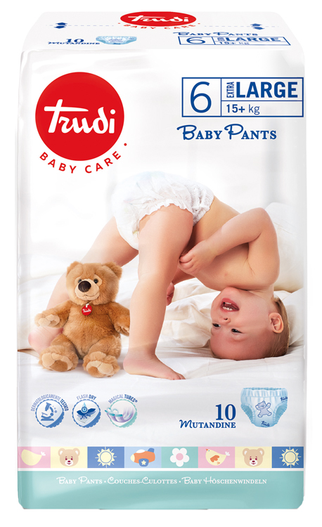 TRUDI BABY CARE PANTS EXTRALARGE 15 KG+ 10 PEZZI - FARMAPRIME