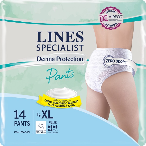 PANNOLONE PER INCONTINENZA LINES SPECIALIST DERMA PANTS PLUS XL 14 PEZZI - FARMAPRIME