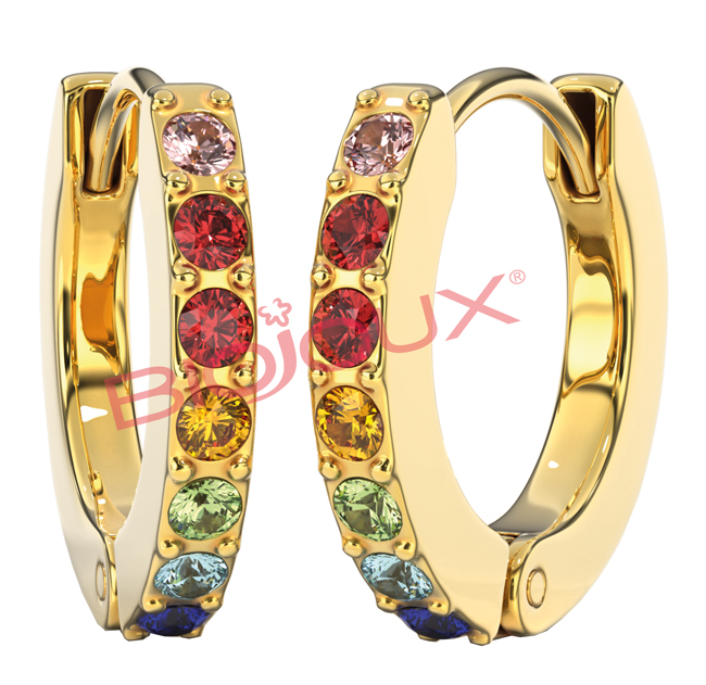 ORECCHINI CRYSTAL HOOP MULTICOLOR ORO 1 PAIO - FARMAPRIME