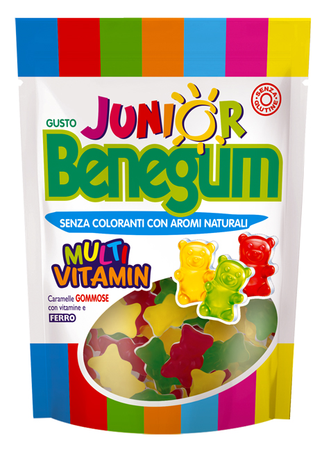 BENEGUM JUNIOR MULTIVITAMIN CARAMELLE GOMMOSE CON VITAMINE E FERRO 90 G - FARMAPRIME