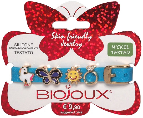 BJB019 BRACCIALE SILICONE BLUE GOLD PLATED - FARMAPRIME